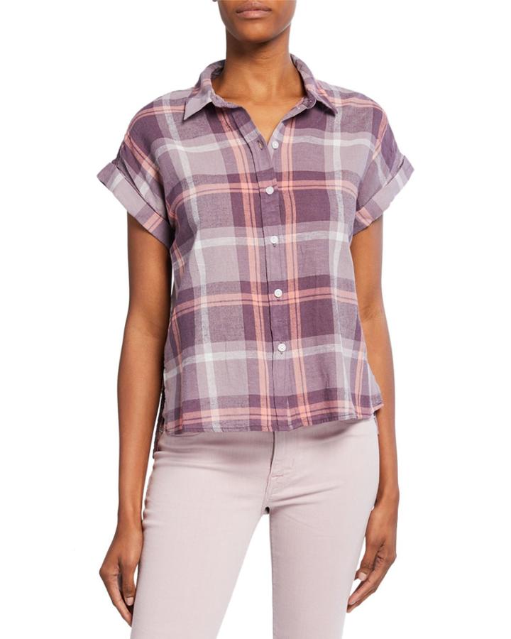 Casual Button-front Plaid