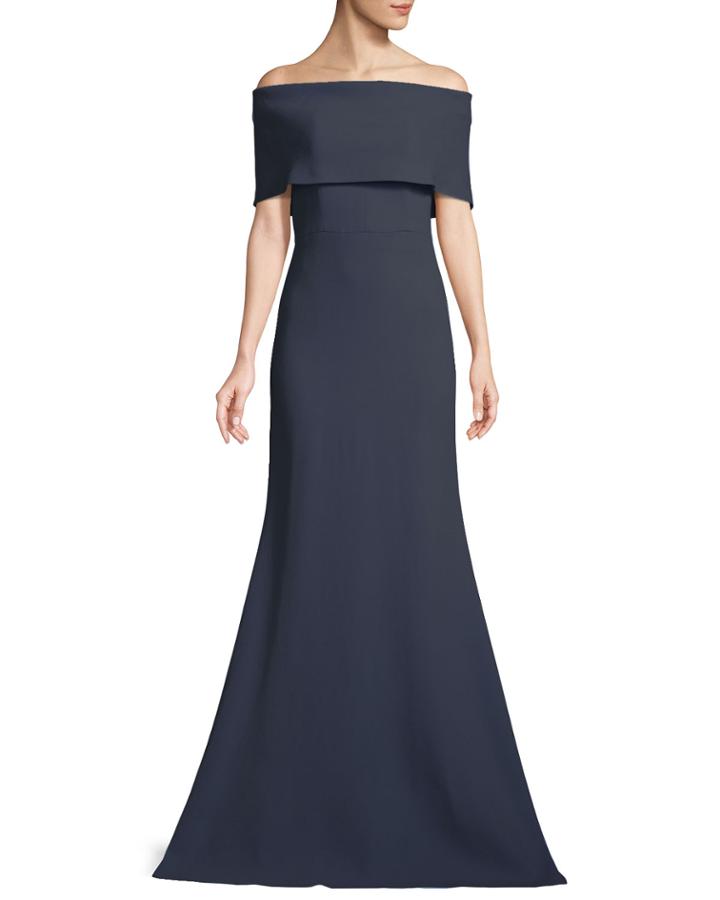 Off-the-shoulder A-line Evening Gown