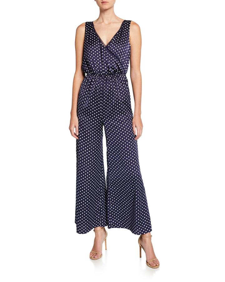 Whisper Polka Dot Sleeveless Tie-back Jumpsuit