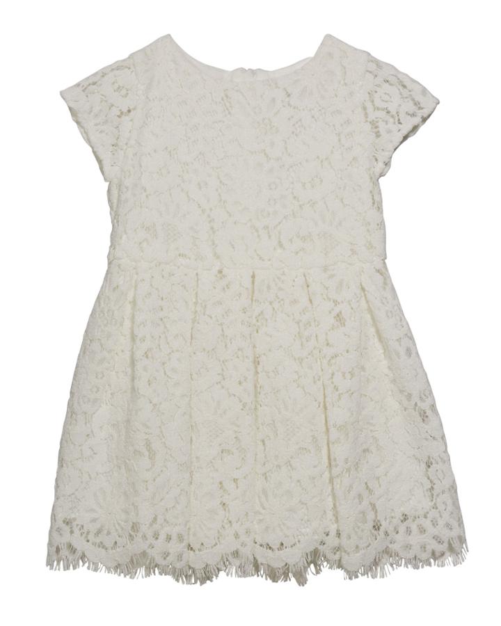 Girl's Cap Sleeve Lace Dress, Size