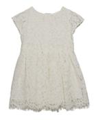 Girl's Cap Sleeve Lace Dress, Size