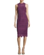High-neck Sleeveless Lace