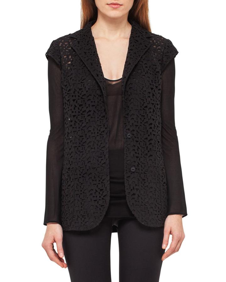Laser-cut Knit-back Jacket