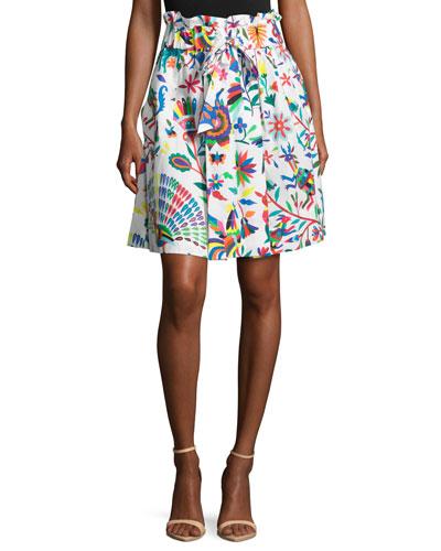 Kori Folkloric-print Gathered Poplin