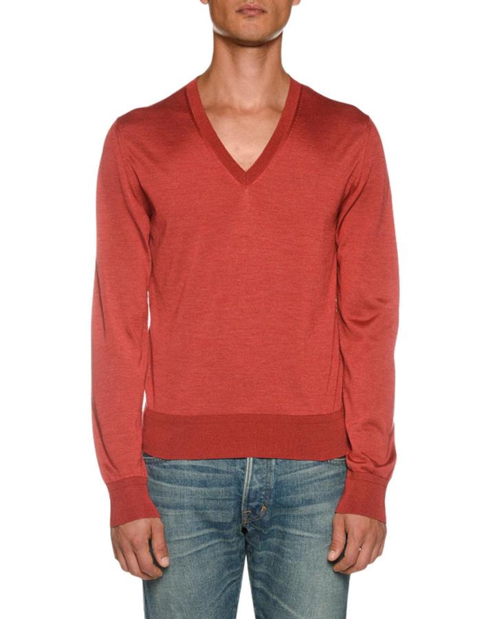 Men's Long-sleeve V Neck