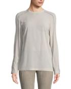 High-neck Monili-beaded Blouse