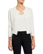 Cashmere-blend Pearl Button Cropped Cardigan