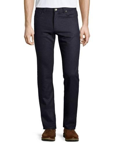 Wool-blend Straight-leg Trousers, Navy