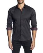 Men's Semi-fitted Long-sleeve Button-down Shirt With Paisley Cuffs