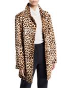 Leopard-print Shearling And