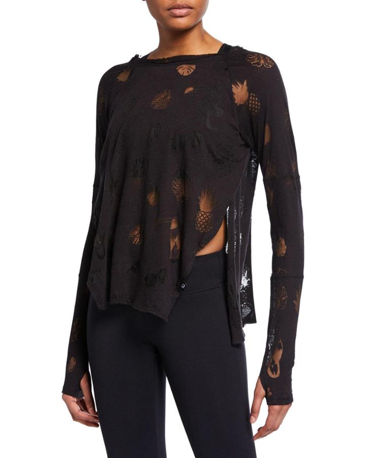 Vacation Burnout Long-sleeve Raw Edge Asymmetric