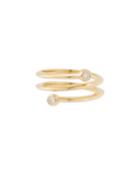 14k Yellow Gold Diamond-bezel Wrap Ring,