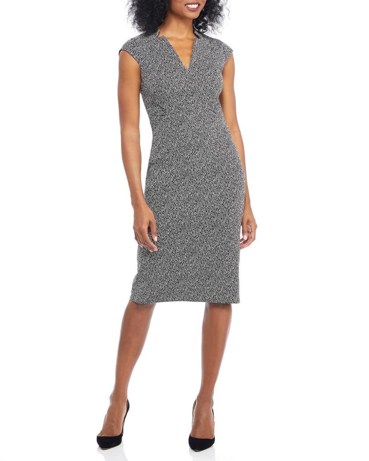 Houndstooth V-neck
