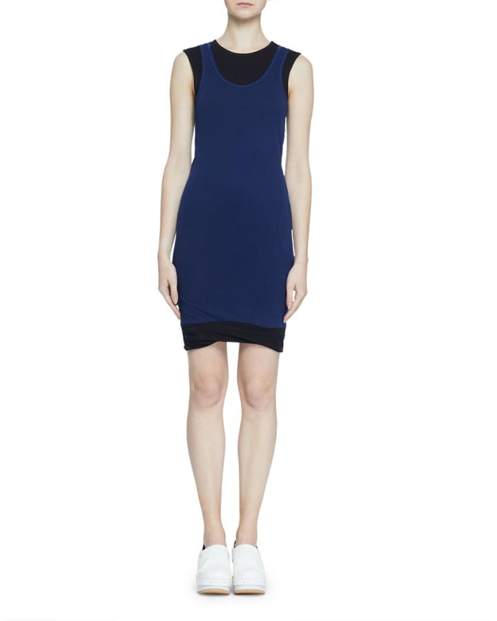 Double-layer Fine Rib Jersey Tank Dress