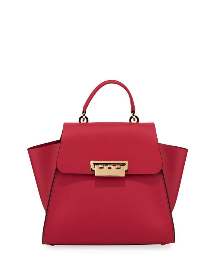 Eartha Leather Top-handle Bag, Red