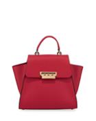 Eartha Leather Top-handle Bag, Red