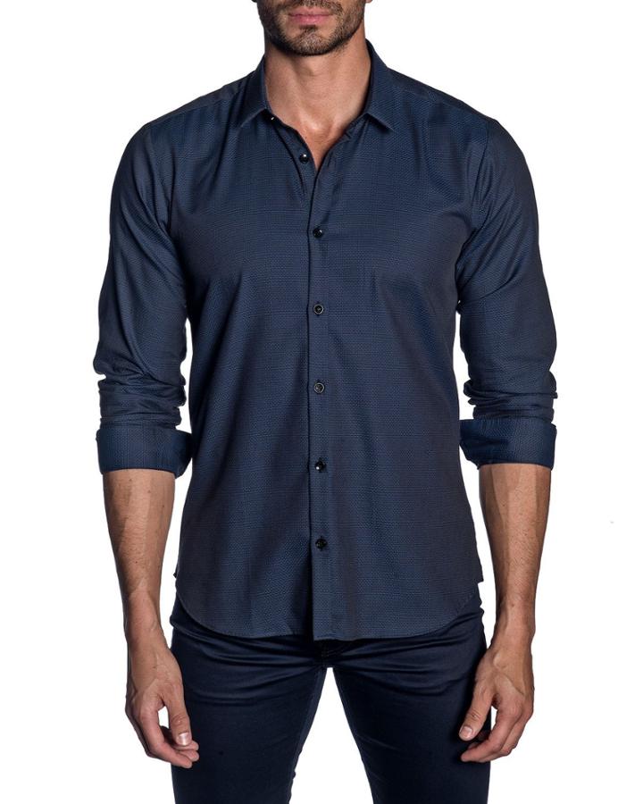 Men's Modern-fit Micro-weave Long-sleeve