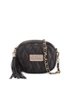 Nina Quilted Leather Crossbody Bag, Black