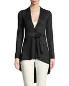 High-low Wrap Shimmer Cardigan