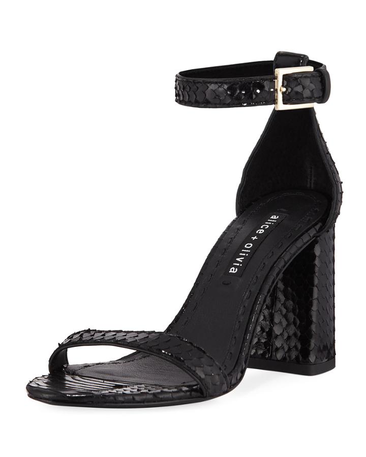 Lillian Snake-print Block-heel