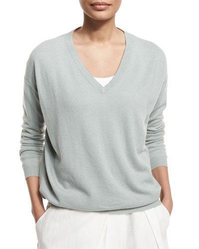 Monili-trim V-neck Cashmere Pullover