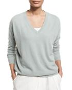 Monili-trim V-neck Cashmere Pullover