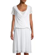 Short-sleeve Draped Top T-shirt Dress