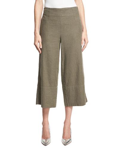 Casual Gaucho Pants, Olive