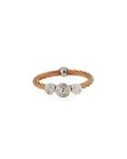 3-diamond Circle Cable Ring In Rose,
