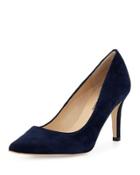 Cissy Pointed-toe Suede Pump, Navy