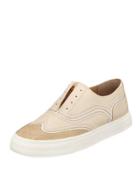 Leather Beaded Laceless Wing-tip