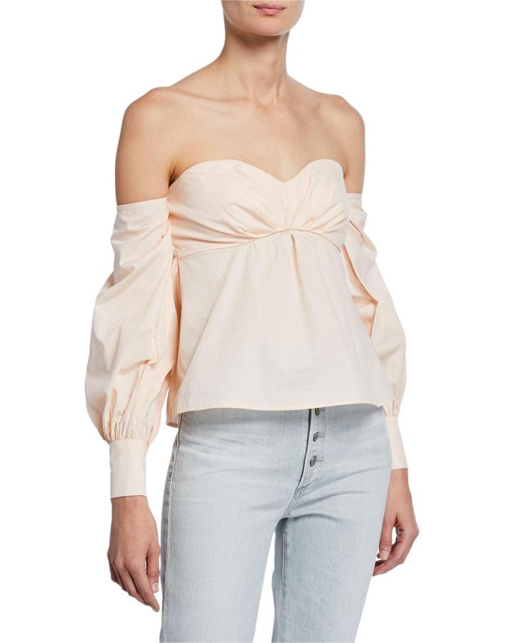 Sweetheart Off-the-shoulder Blouson