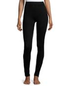 Silk-cashmere Knit Skinny Pants, Black