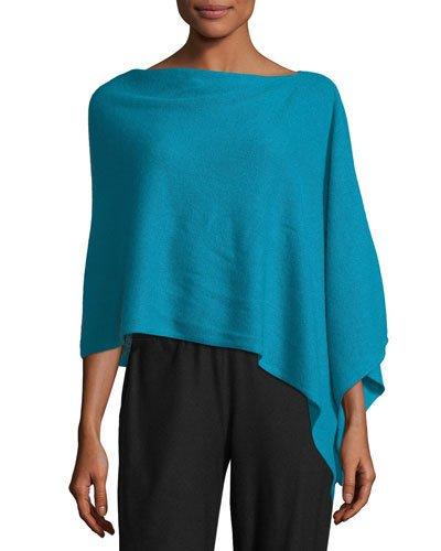 Cashmere Poncho Topper, Teal