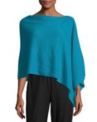 Cashmere Poncho Topper, Teal