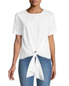 Extended-sleeve Tie-front Tee