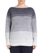 Wool Degrade Ribbed Tunic, Black Pattern,