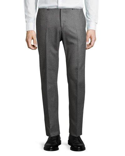 Wool Straight-leg Dress Pants, Gray