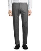 Wool Straight-leg Dress Pants, Gray