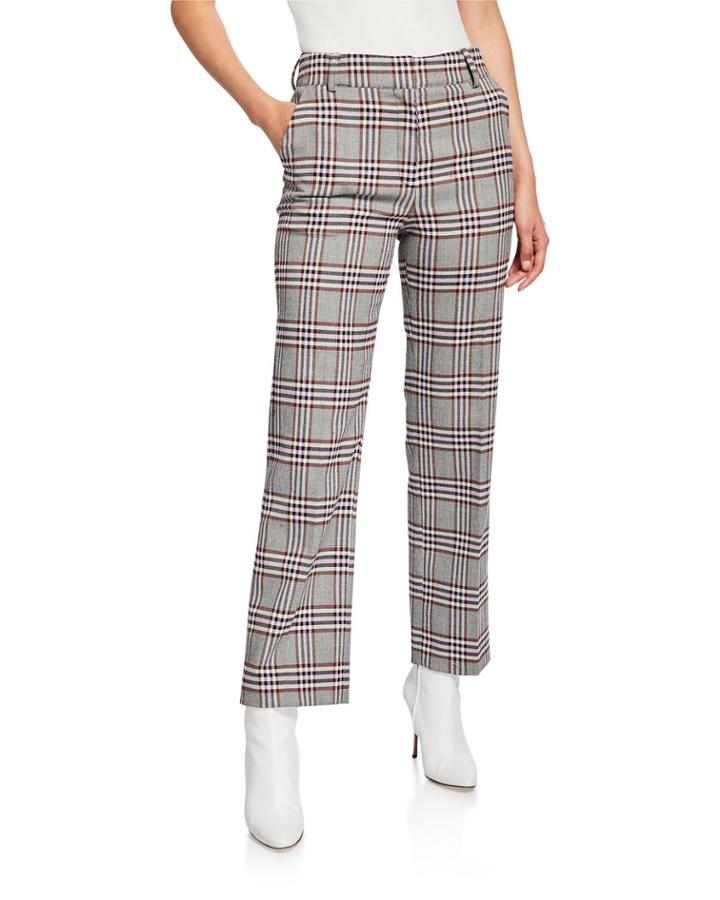 Straight-leg Check Trousers