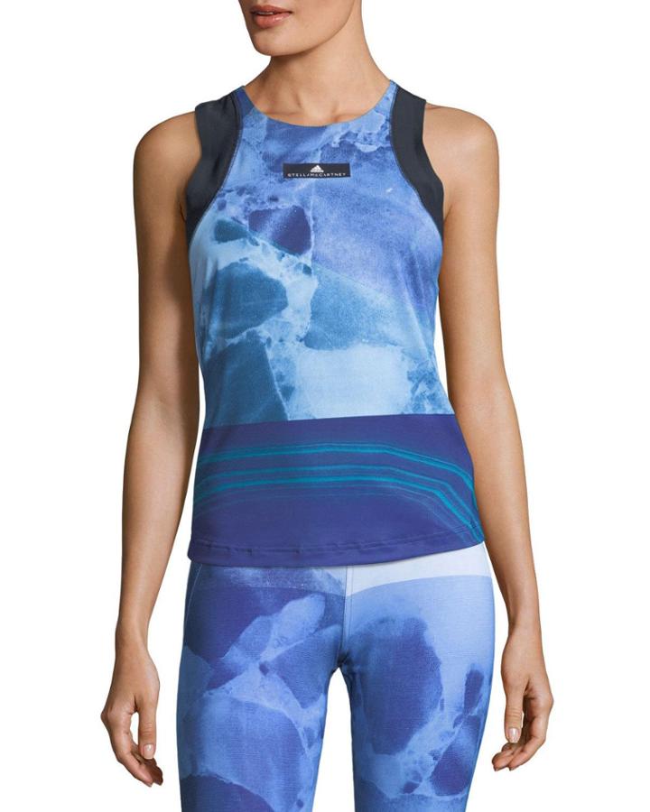 Run Stone High-neck Printed Performance Tank