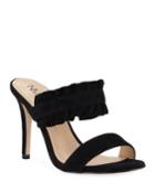 Suede Ruffle Open-toe