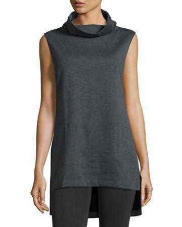 Ana Knit Cowl-neck Tunic, Graphite Heather