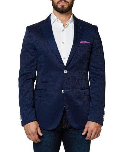 Elegance Jacquard Blazer Jacket, Black