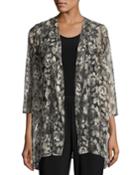 Embroidered Mesh Draped Jacket