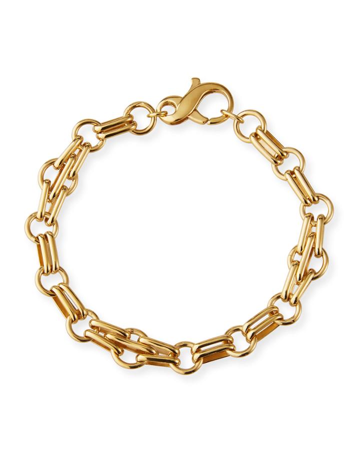 Estate 18k Yellow Gold Double-link Bracelet,