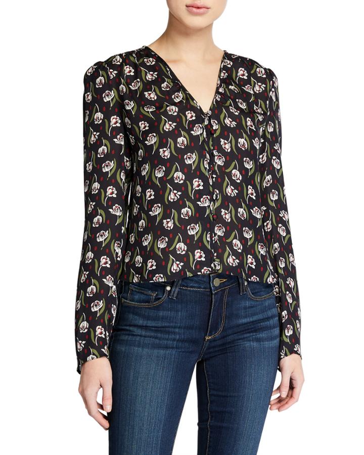 Ashville Floral V-neck Long-sleeve