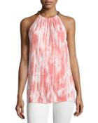 Chain-neck Printed Halter Top,