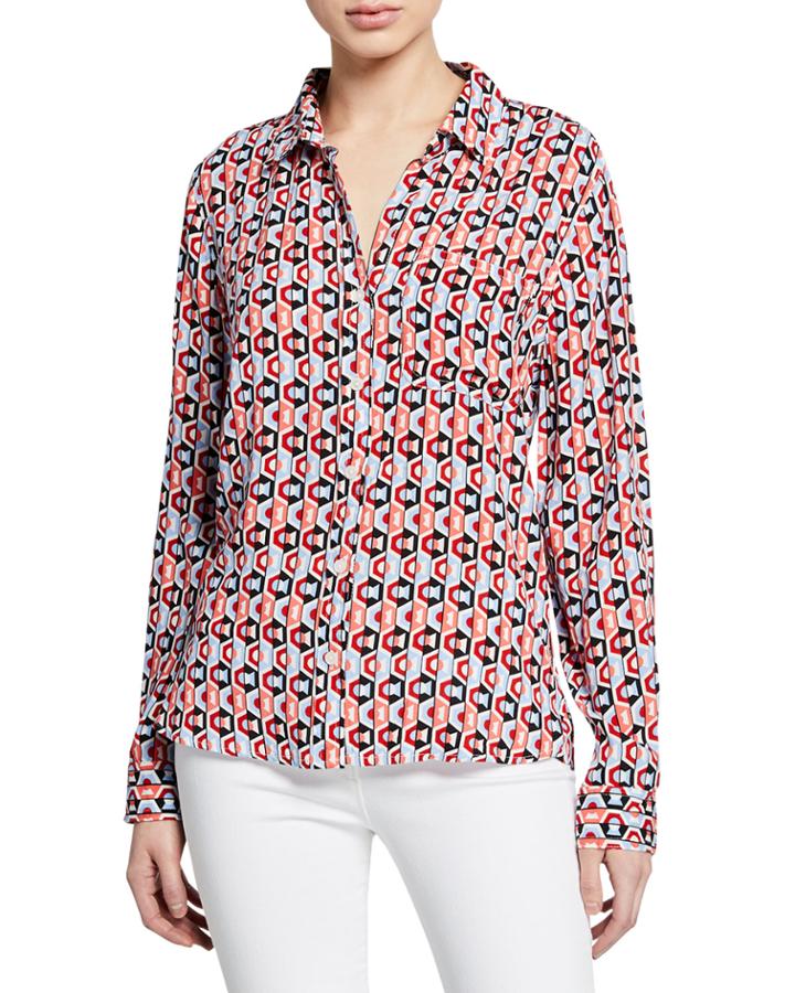 Elisa Geometric Pattern Shirttail