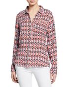 Elisa Geometric Pattern Shirttail